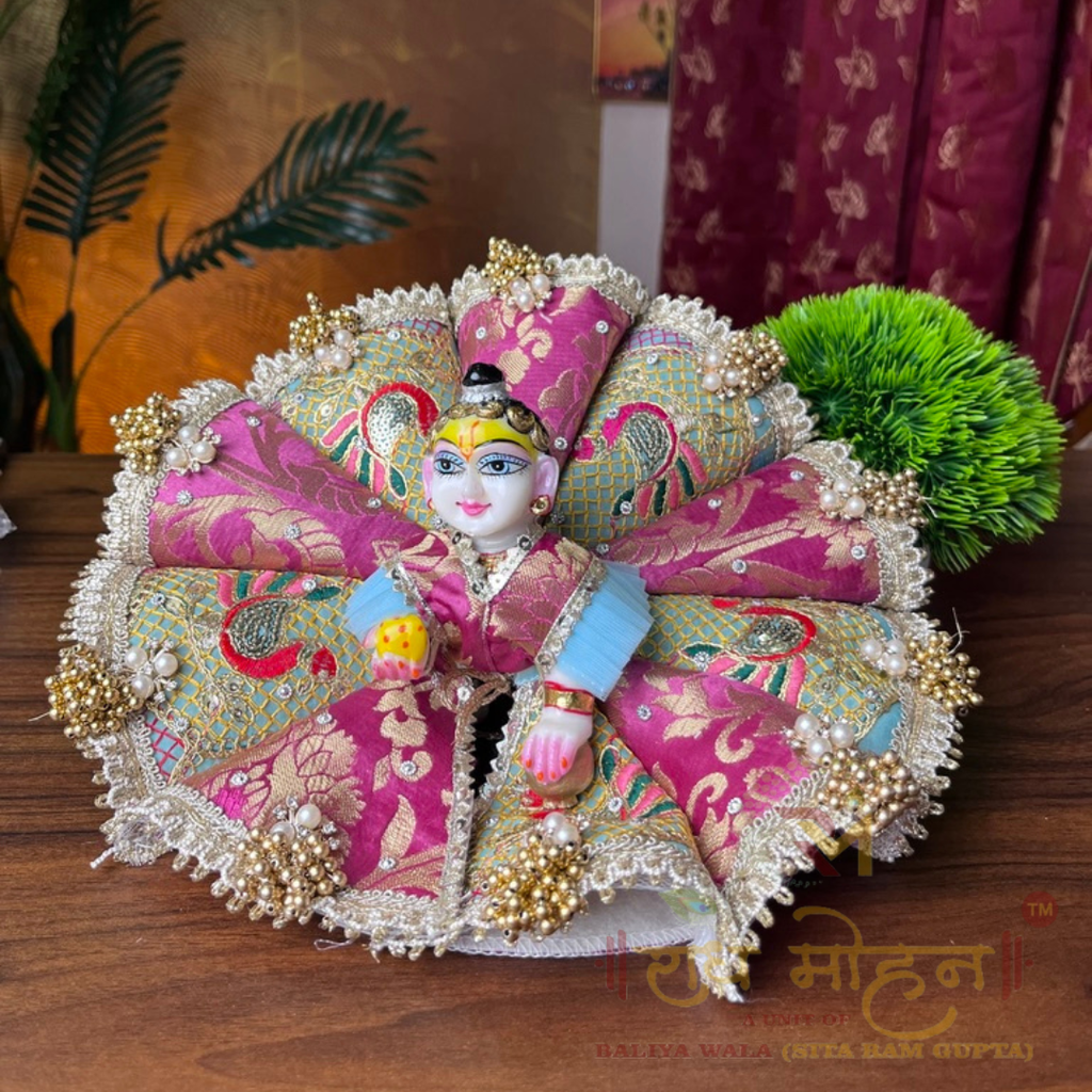 Premium Embriordry Purple & Green Colour Coupy Ladoo Gopal Dress