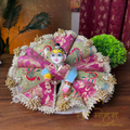 Premium Embriordry Purple & Green Colour Coupy Ladoo Gopal Dress
