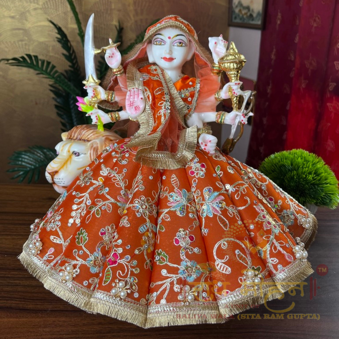 Premium Rusted Orange Embroidery Coupy Lehnga Dress
