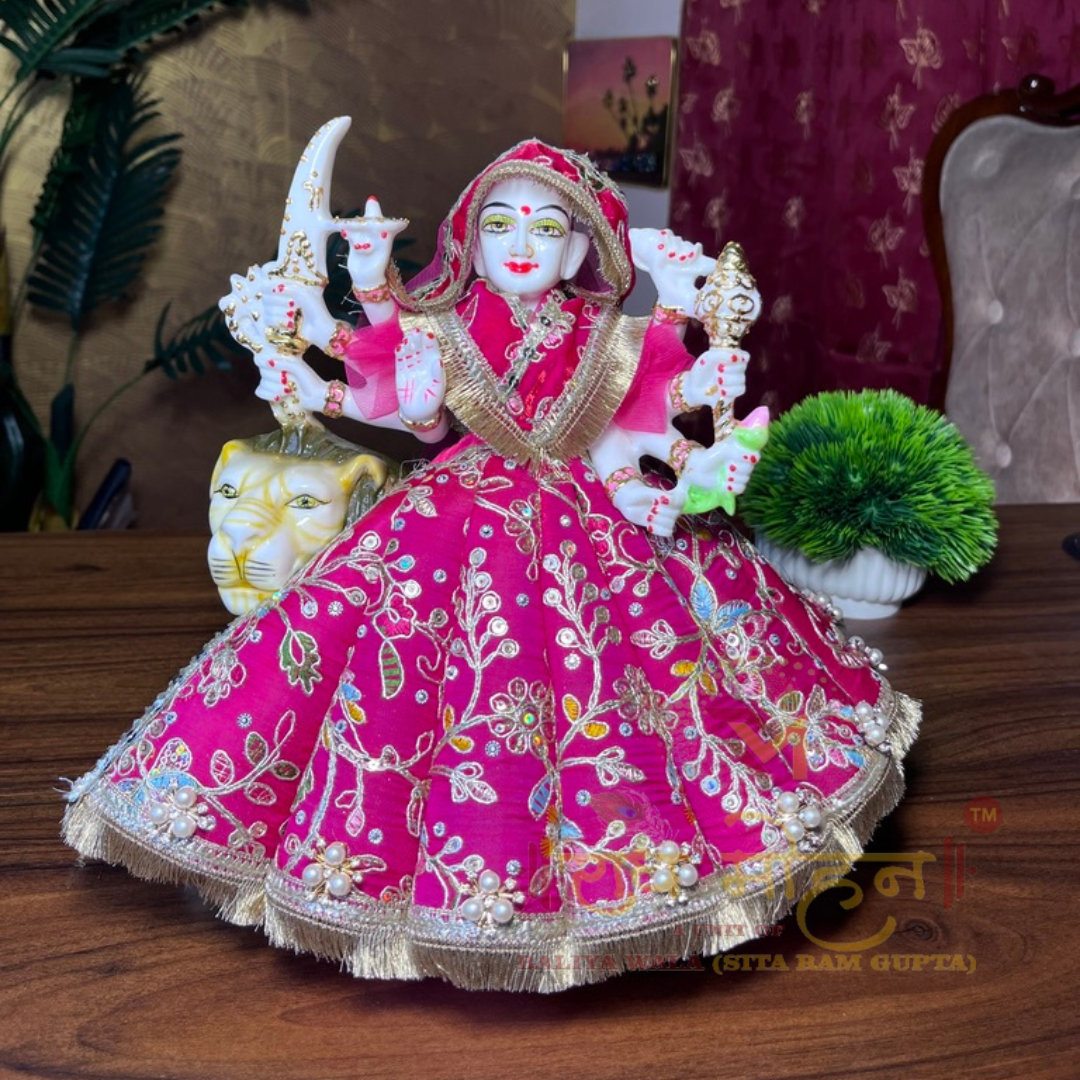 Premium Megenta Pink Embroidery Coupy Lehnga Dress