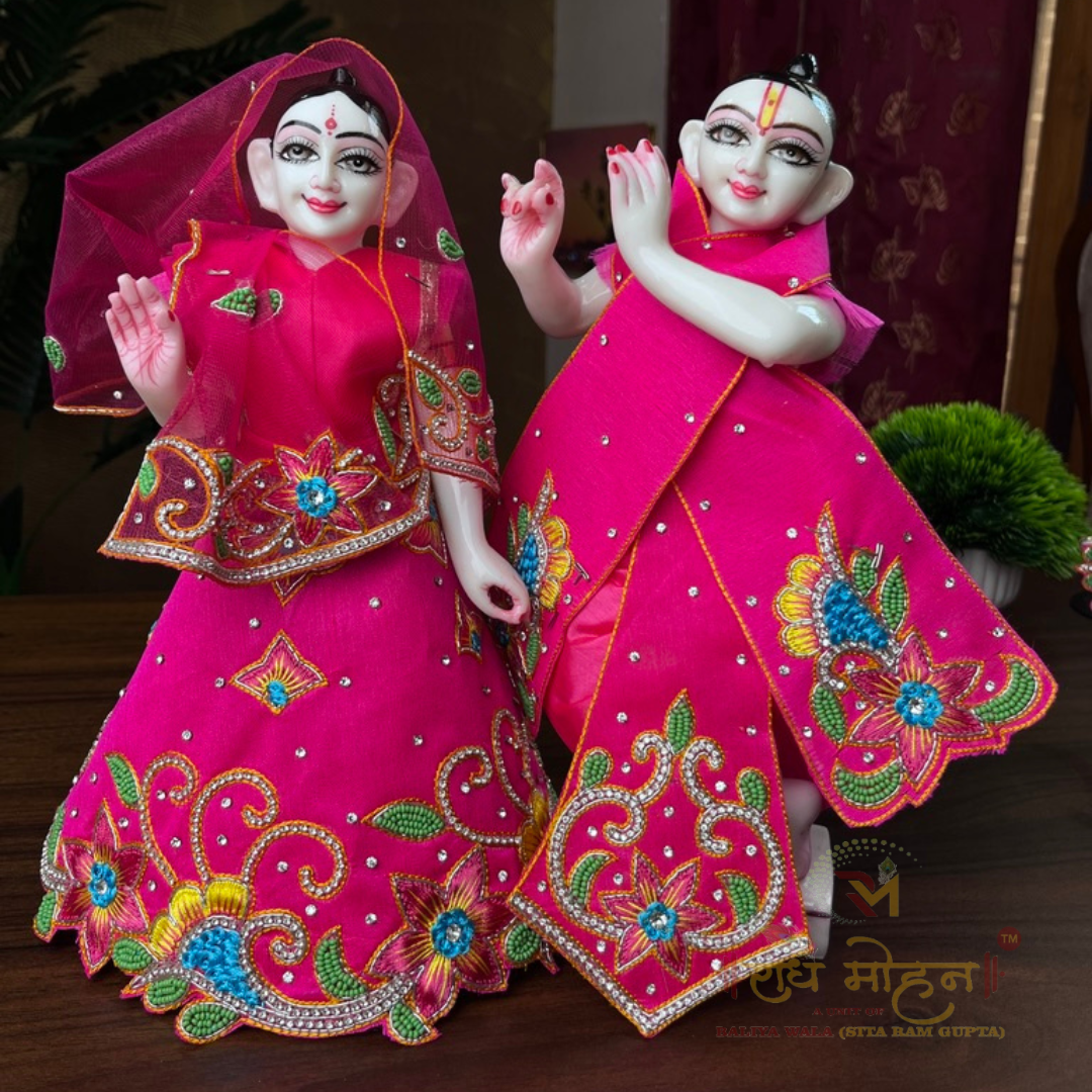 Premium Handwork Megenta Colour Matching Dhoti Lehnga Set