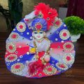 Premium Red & Blue Heavy Ladoo Gopal Dress With Pagdhi