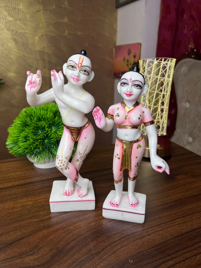 Original Marble Dust Iskon Pattern Jugal Jodi (Radha Krishan) Vigrah