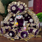 Wine Cone Pattern Ladoo Gopal Dress With Pagdhi