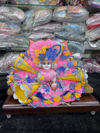 Premium Embriordry Pink & Yellow Colour Coupy Ladoo Gopal Dress