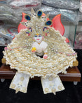 Premium White Moti Ladoo Gopal Dress With Pagdhi